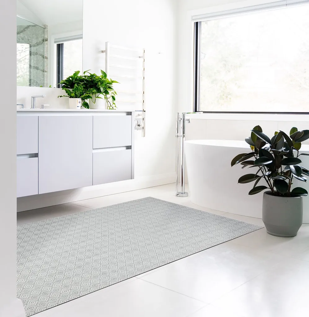 Tappeto Modica Vinile 60x90 cm: Design Geometrico e Massima Igiene