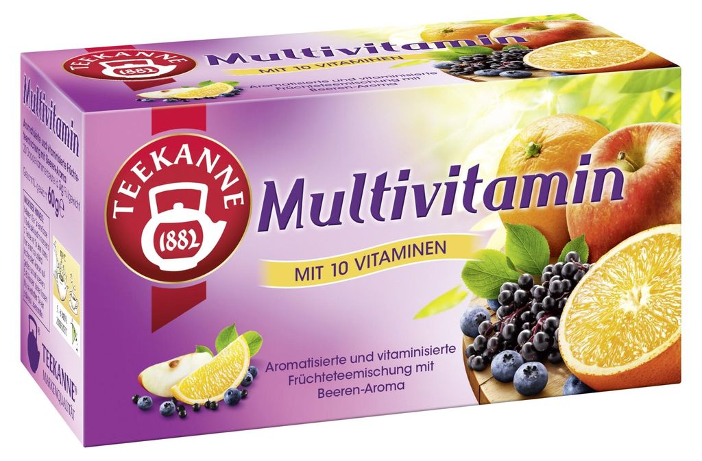 Teekanne Früchtetee Multivitamin mit 10 Vitaminen | 20 Produktbild 