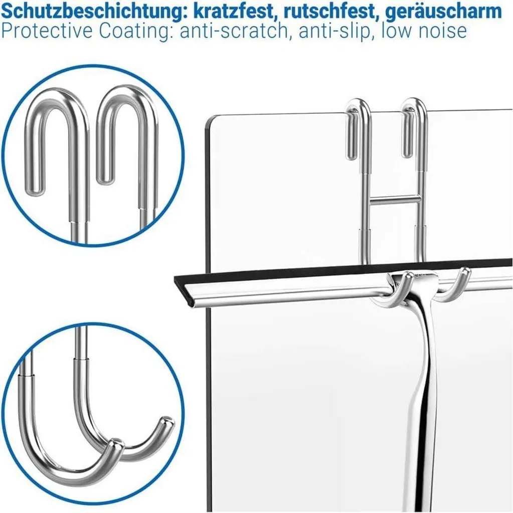 Lot de 2 Crochets de Douche en Acier Inoxydable V2A Robustes et Durables - 3