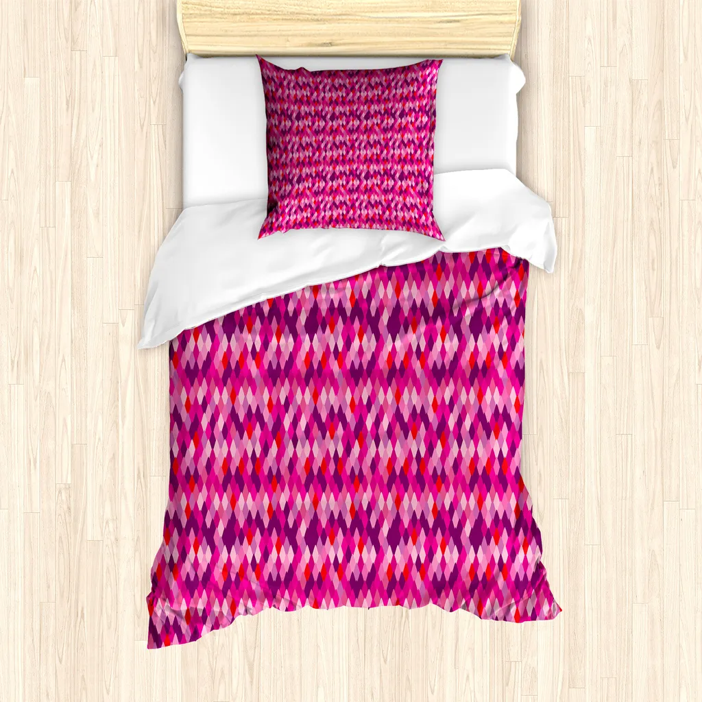 Set Letto Singolo ABAKUHAUS Antiacaro | 135x200 cm Snakeskin Viola-Rosa