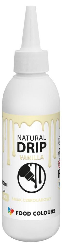 Natural Drip Vanilla Glasur 100 ml – fest werdend – für Torten und Dekorationen
