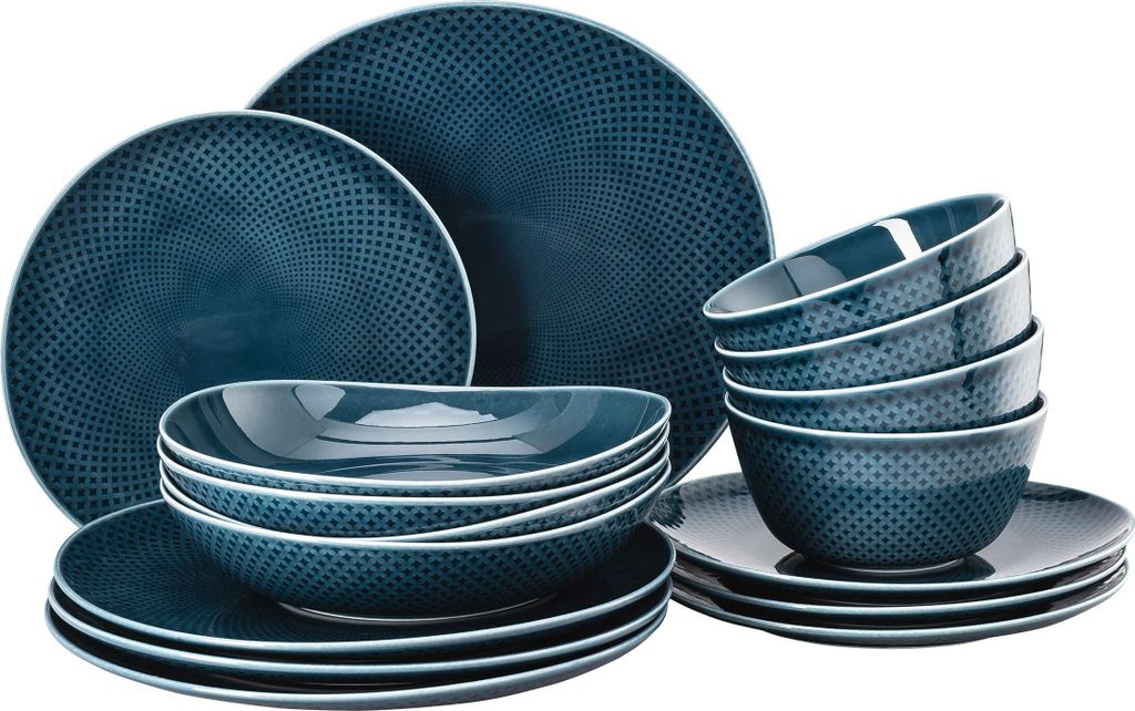 Rosenthal Set 16tlg/Müsli-2019 Junto Ocean Blue Porzellan Blau 10540-405202-28643
