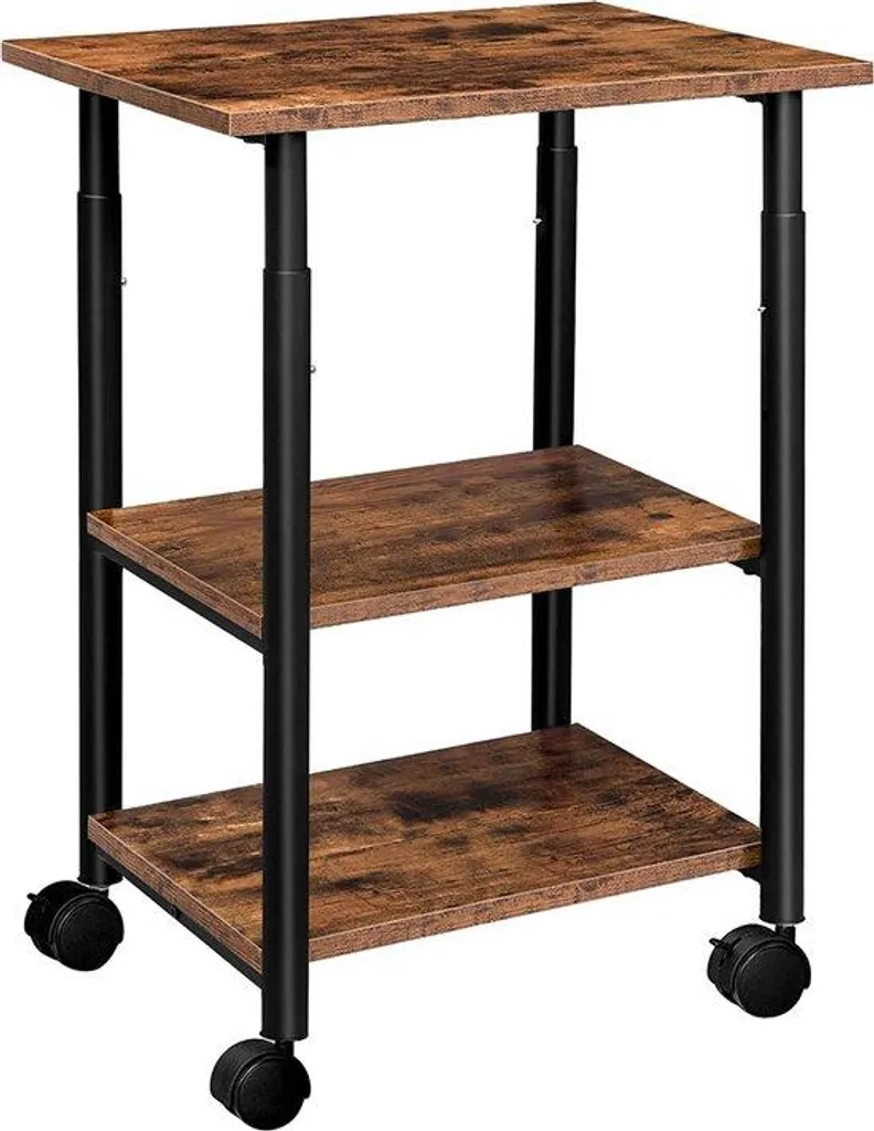 Meuble pour imprimante pour le bureau compact avec roulettes et freins