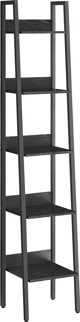 Étagère bibliothèque à échelle 5 tablettes pour salon et bureau