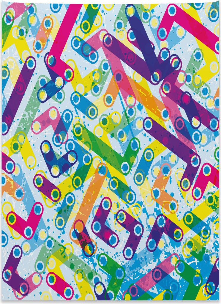 Abakuhaus Abstrakt Wandteppich, Trippy farbiger Grunge aus Weiches Mikrofaser Stoff Kein Verblassen Klare Farben Waschbar, 110 x 150 cm, Mehrfarbig