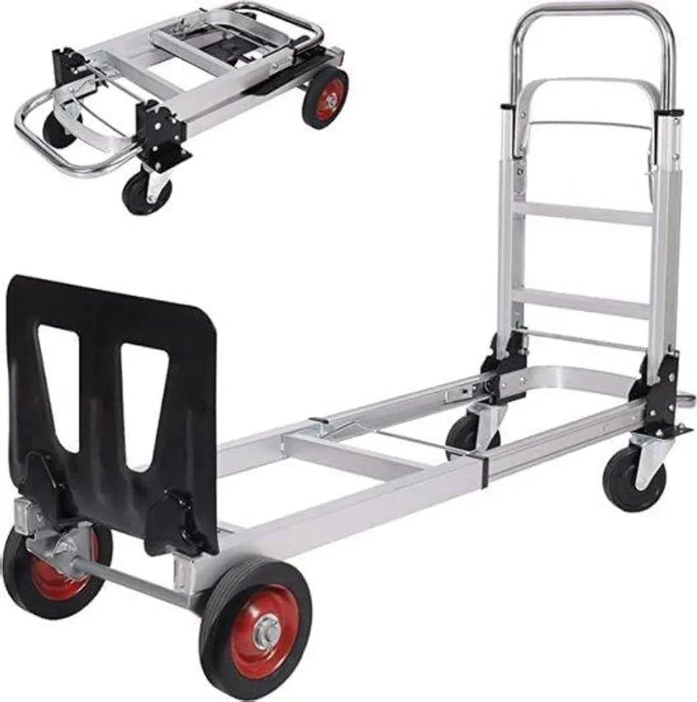 Chariot à main en aluminium pliable 100 kg avec roues pneumatiques