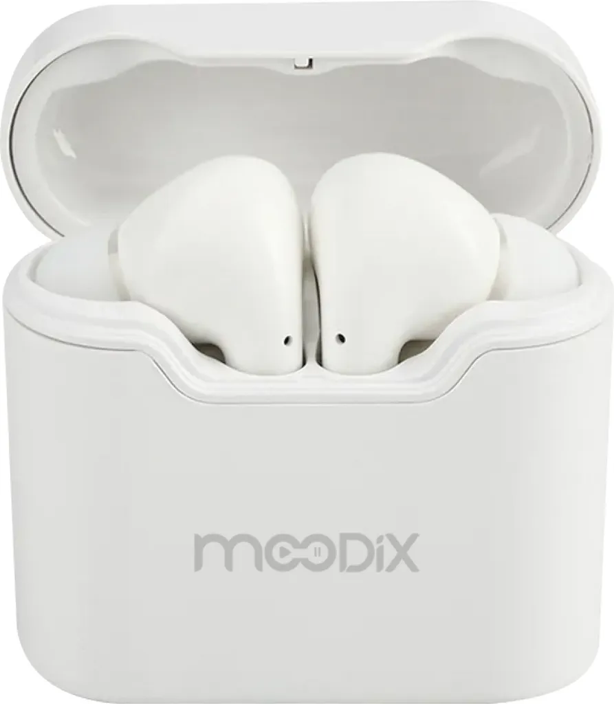 Écouteurs Bluetooth Tactiles Moodix Blancs, Son HD et Micro Intégré