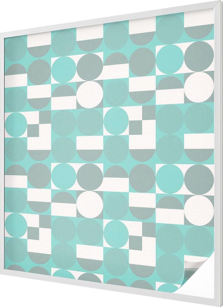 Buntglas Fensterfolie – 116x100 cm – Stained-Glass Design – blickdichte dekorative Sichtschutzfolie – selbstklebend, UV-Schutz – Geometri...