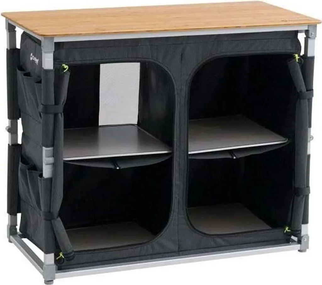 Meuble de cuisine camping Outwell Padres XL avec plan de travail bambou