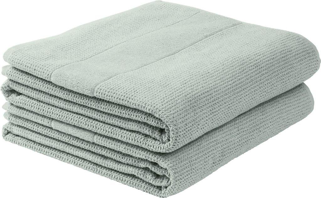 Schiesser Duschtuchset Turin | Frottier | 2-teilig | Reiskornoptik | 100% Baumwolle | flauschig, saugstark, farbecht | Kordelaufhänger | 70x140cm...