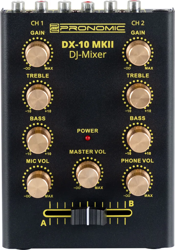 Mixeur Pronomic DX-10 MKII Noir Format Mini avec Egaliseur 2 Bandes DJ