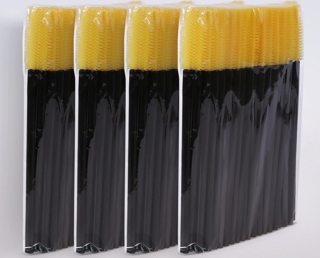 Wimpernverlängerung Wimpernbürste Wimpernbürstchen Mascara Bürste Silikon, 200 Stück