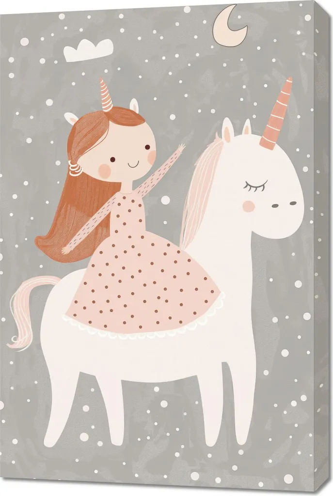 Quadro Cameretta Bambina Princessa 60x90 - Regalo Magico per Figlie