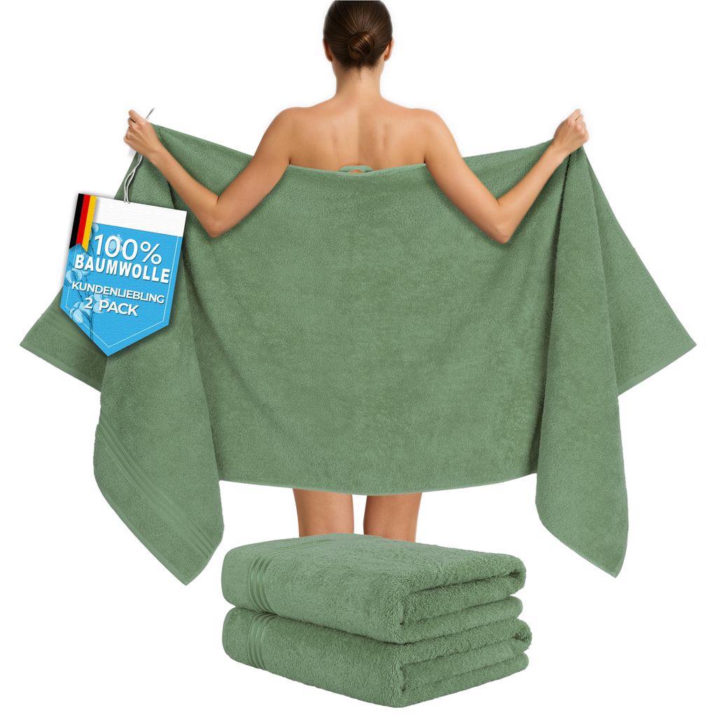 Hammetex Saunahandtücher 2er Set 80x200 cm – 100% Baumwolle Produktbild 