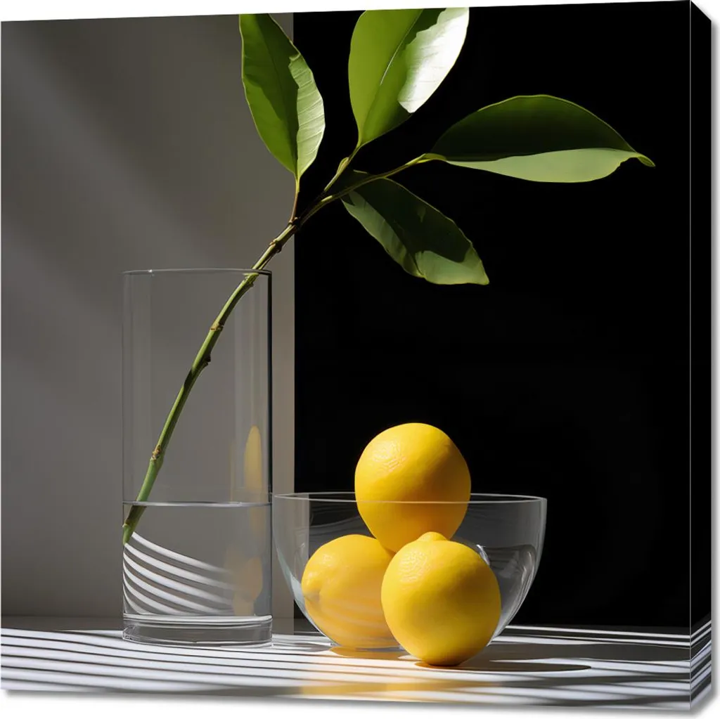 Grande image 90 x 90 cm composition d'agrumes aux couleurs vives