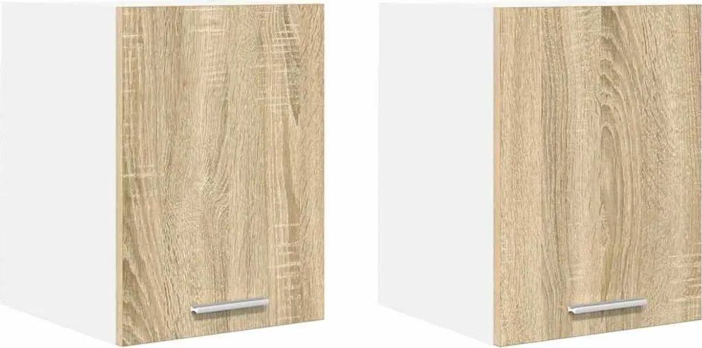 Pensili vidaXL Riga Rovere Sonoma e Bianco 30cm | Set 2 Armadietti Muro