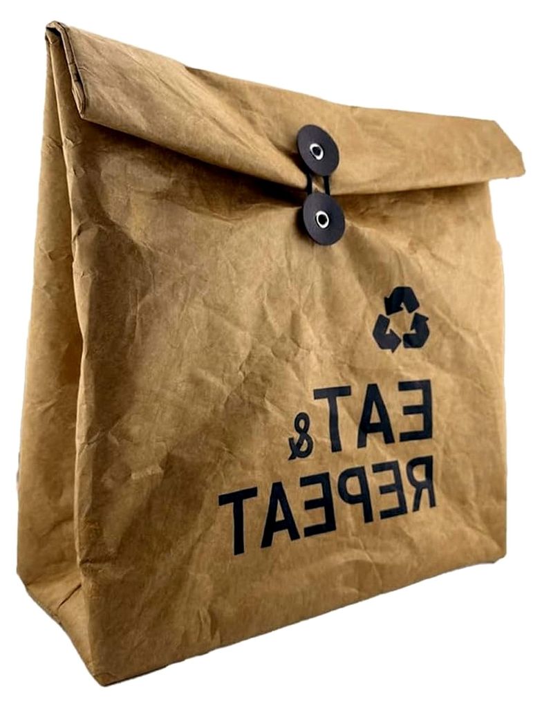 Nachhaltige Lunchbag Eat & Repeat – Frühstücksbeutel aus Tyvek, Aluminiumfolie und EPE-Schaum | Geeignet für Arbeit, Schule, Picknick, Wandern...