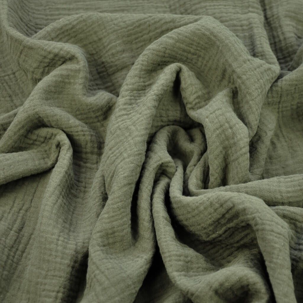 Musselin Double Gauze olivgrün (Grün)