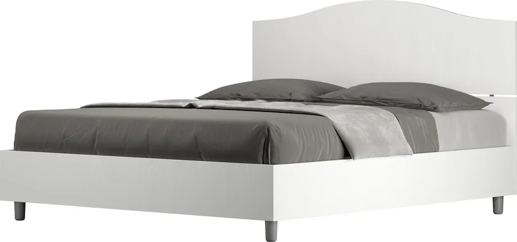 ITYHOME Dores Lit 160x190 sans sommier en frêne blanc - Design Italien
