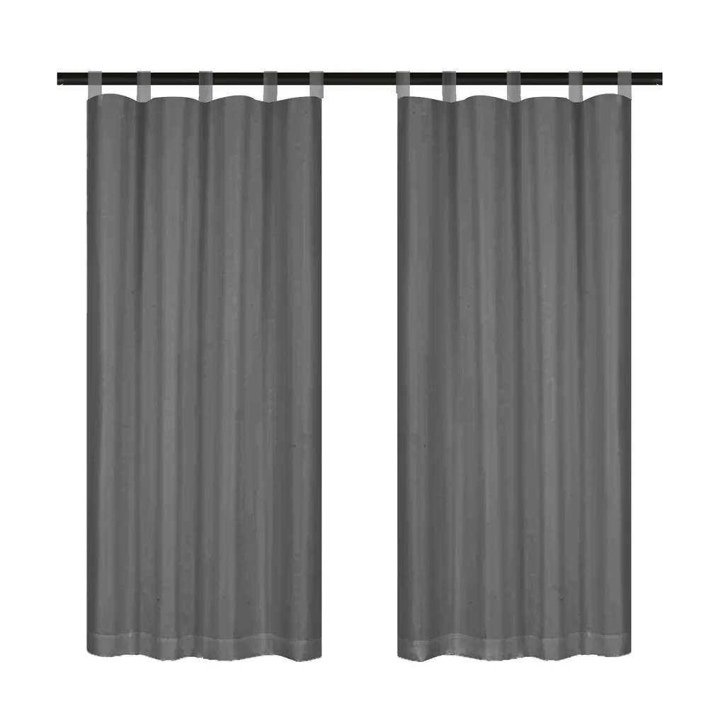 Set 2 Tende Grigio Scuro Trasparenti Outdoor Impermeabili 132x244cm - 6