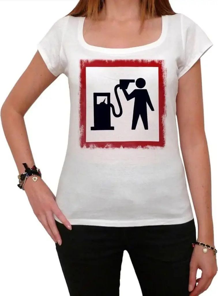 Damen Grafik T-Shirt Benzinkopf – Petrol Head – Öko-Verantwortlich Vintage Jahrgang Kurzarm Lustige Druck Geburtstag Geschenk Frau