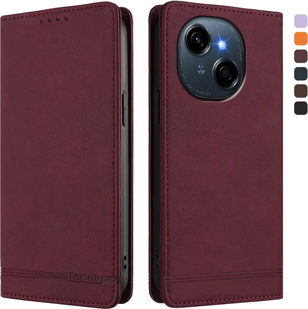Cover Tecno Spark Go 1 Rosso 4G | Custodia Wallet in PU Leather
