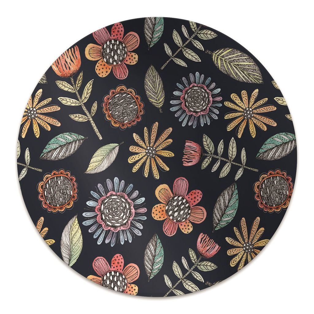 Rundmatte - Stuhlunterlage Bürostuhlunterlage - Rund Ø 100 cm - Bodenmatte - Fußmatte - Bunte Vegetation