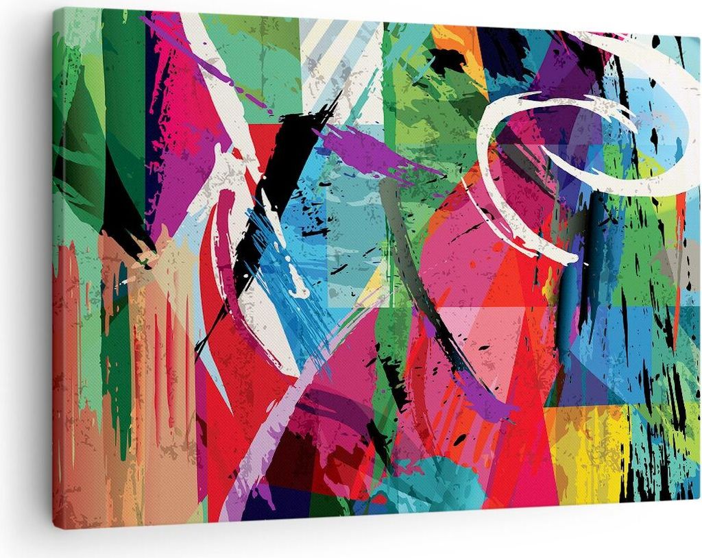 Bild auf Leinwand - Leinwandbild - Abstraktion modern - 70x50cm - Wand Bild - Wanddeko - Wandbilder - Leinwanddruck - Bilder - Kunstdruck - Wanddek...