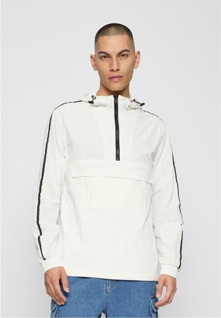 Urban Classics Crinkle Nylon Pull Over Windbreaker Herren Erwachsene weiß / schwarz M