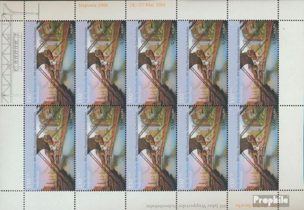 Briefmarken BRD (BR.Deutschland) 2001 Mi 2171Klb II Produktbild 