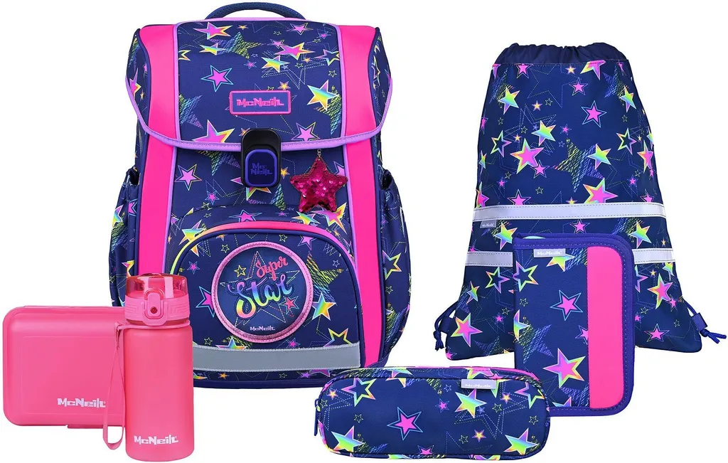 McNeill Bravo Stars pourpre - Sac d'école 9 pièces léger et solide