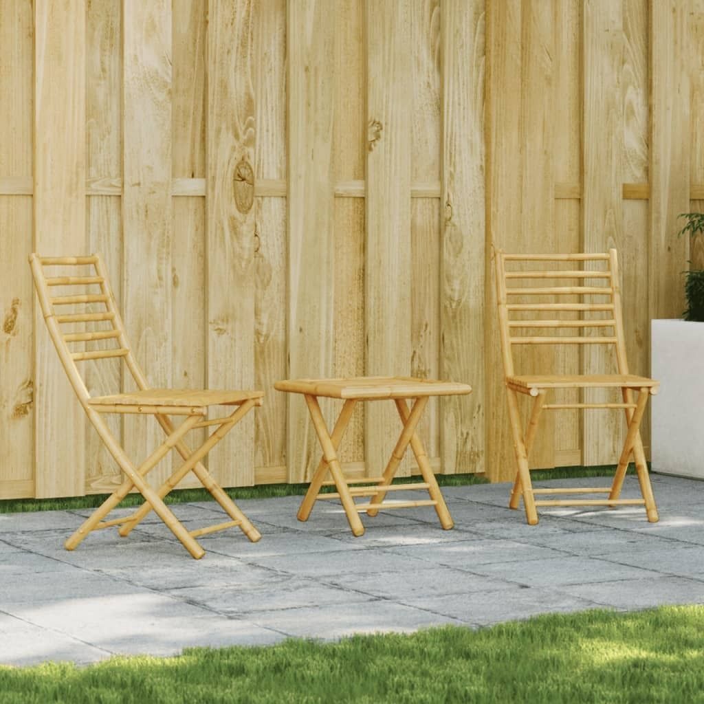 Möbel 3-tlg. Bistro-Set Bambus - Balkonmöbel 3278524