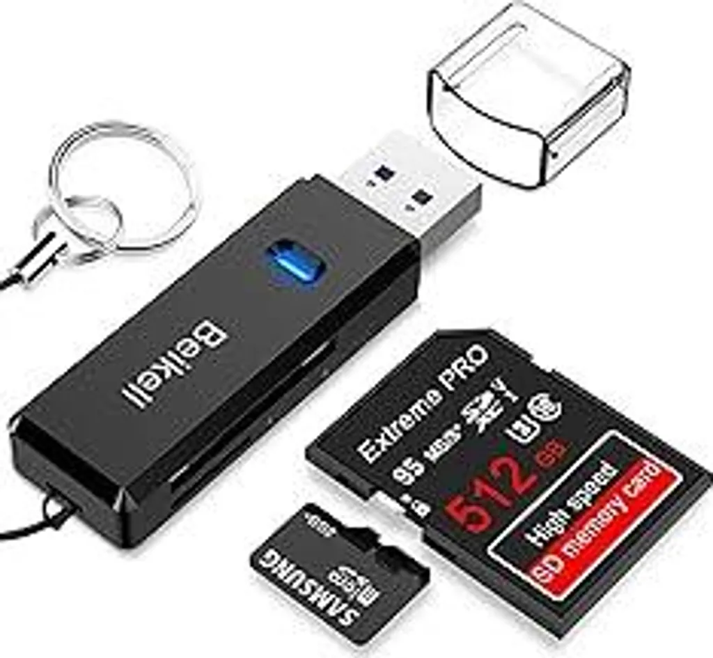 Lettore di schede SD Beikell, lettore di schede USB 3.0 ad alta velocità, adattatore lettore di schede Lettore di schede di memoria Supporta schede Micro-SD/TF/SDHC/SDXC/MMC/SD, compatibile con Windows/Mac/OS ecc. - 1