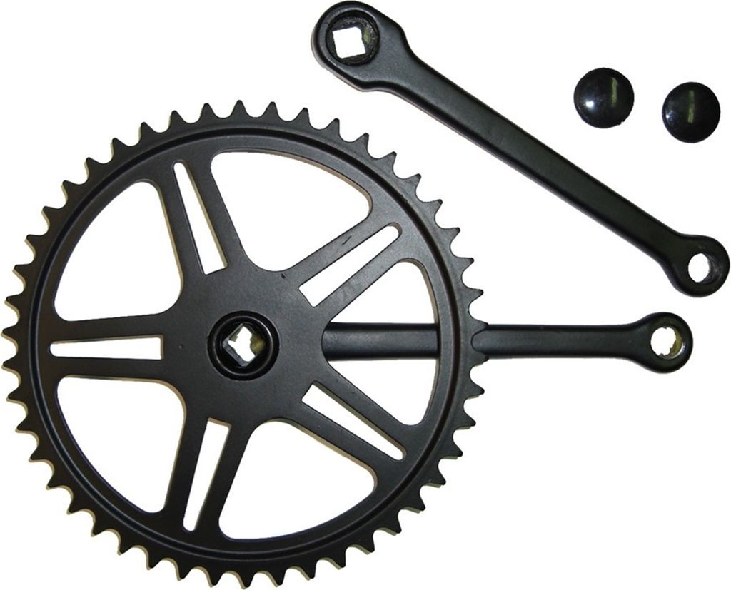 Kettenradgarnitur, Stahl, 150mm, 40 Zähne, 4-Kant, schwarz (1 Set)