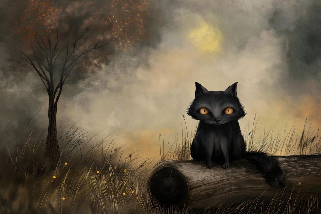 Plakat 30x20cm Schwarze Katze