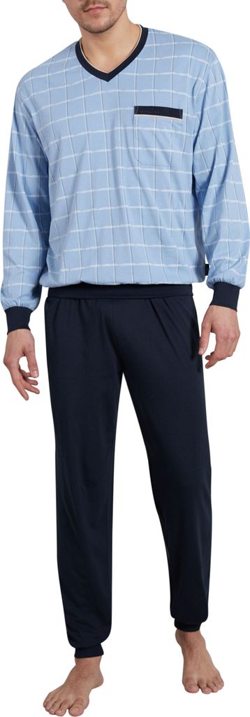Götzburg Herren Pyjama Schlafanzug lang mit Bündchen Größe: 52