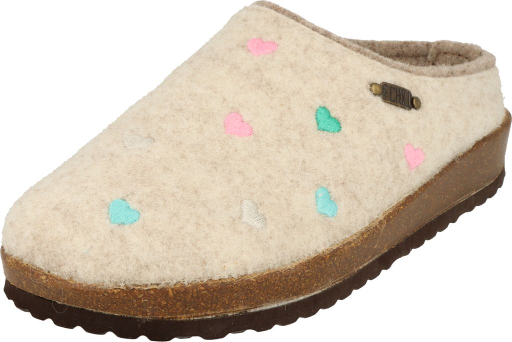 Supersoft Damen Hausschuhe Hüttenschuhe 522-563 weiche Filz Pantoffeln Offwhite