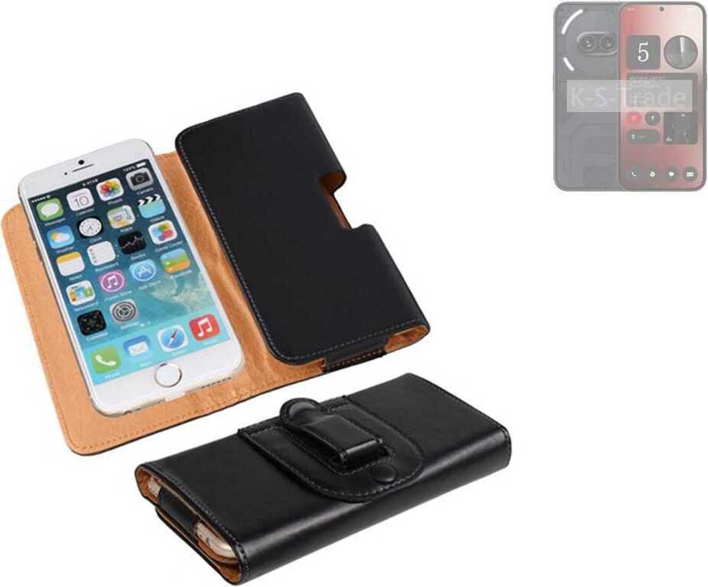 K-S-Trade Schützhülle Handyhülle kompatibel mit Nothing 2a Holster Gürtel Tasche Schutzhülle Handy-Tasche Smartphone Case Seitentasche schwarz 1x