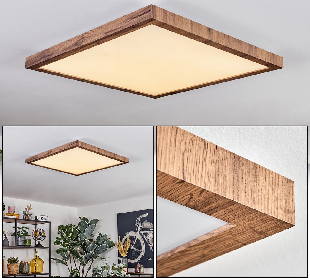 Vacil Deckenpanel aus Metall/Kunststoff/MDF in Schwarz/Holzoptik/Weiß
