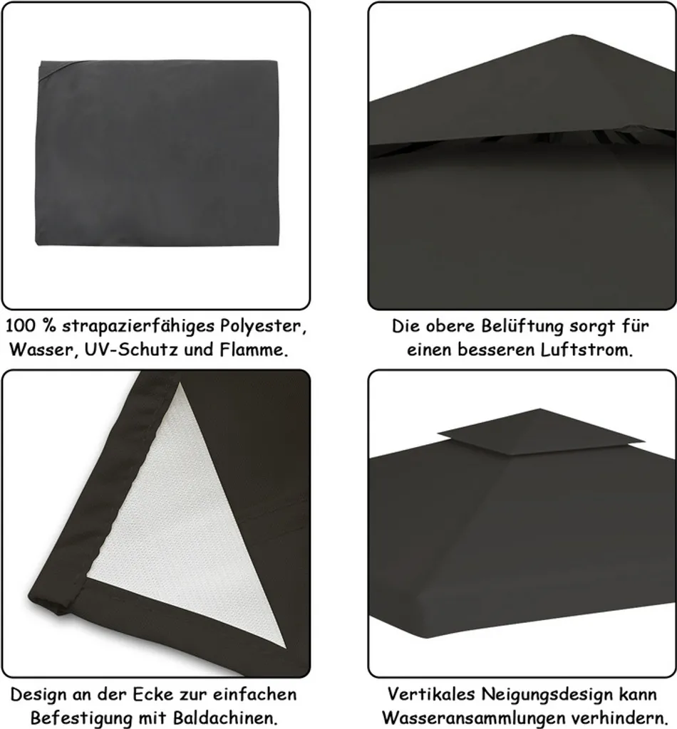 Copertura Sostitutiva Jopassy 3x3 per Tenda Padiglione e Gazebo Outdoor - 2