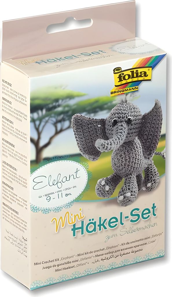 folia 23902 - Mini Häkelset Elefant, Komplettset zur Produktbild 