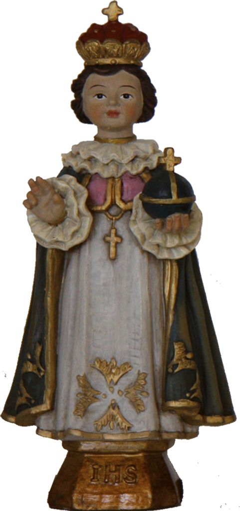 FADEDA Prager Jesuskind, Blauer Umhang / Höhe:12 cm / handbemalt / detailgetreue Krippen Figuren - Weihnachten Tisch Dekoration Krippe Zubehör