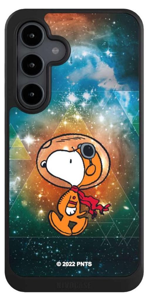 NIVOCASE Hülle für Samsung Galaxy S24 FE 5G Handyhülle NIVOcore Case Schwarz Astronaut Offizielles Lizenzprodukt Snoopy