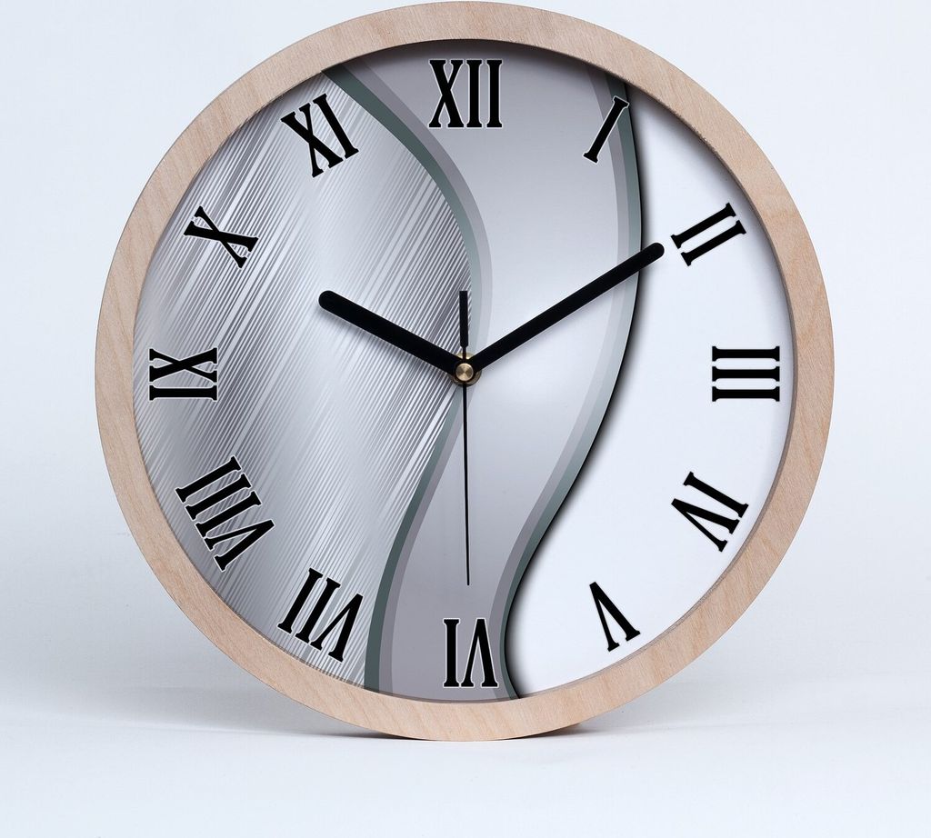 Holzuhr 25fi cm wanduhr - schwarze Spitzen - Metall Abstraktion