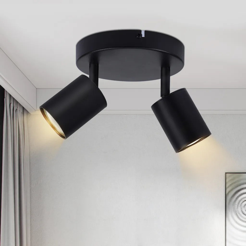 Plafoniera ZMH Nera Moderna: Luce Calda per la Tua Casa