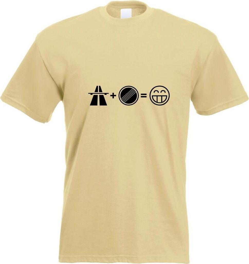 Kiwistar - T-Shirt - Khaki - Autobahn Freak Motiv Bedruckt Funshirt Design Print - mit Motiv Bedruckt - Funshirt Design - Sport - Freizeit - Herren...