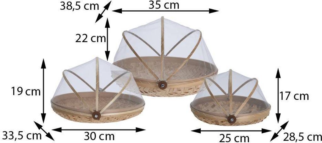 3X Lebensmittelabdeckung, Bambus-Insekten-Moskitonetz,