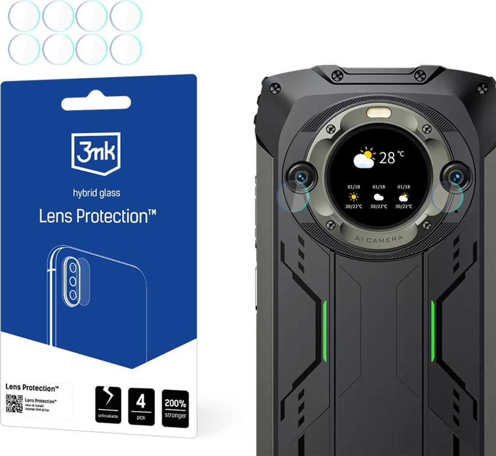 3mk Hybridglas Lens Protection für Blackview BV9300 ProKamera Objektiv Kameralinse 0,16mm 6H (4 Stück)