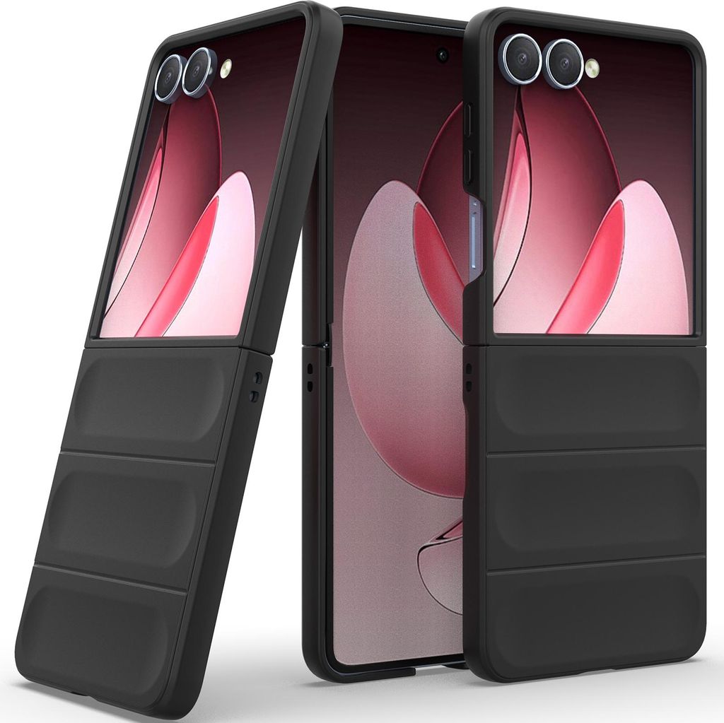 Handyhülle für Samsung Galaxy Z Flip 7 Hartes PC Matt Stossfest Anti-rutsch Hülle Schwarz