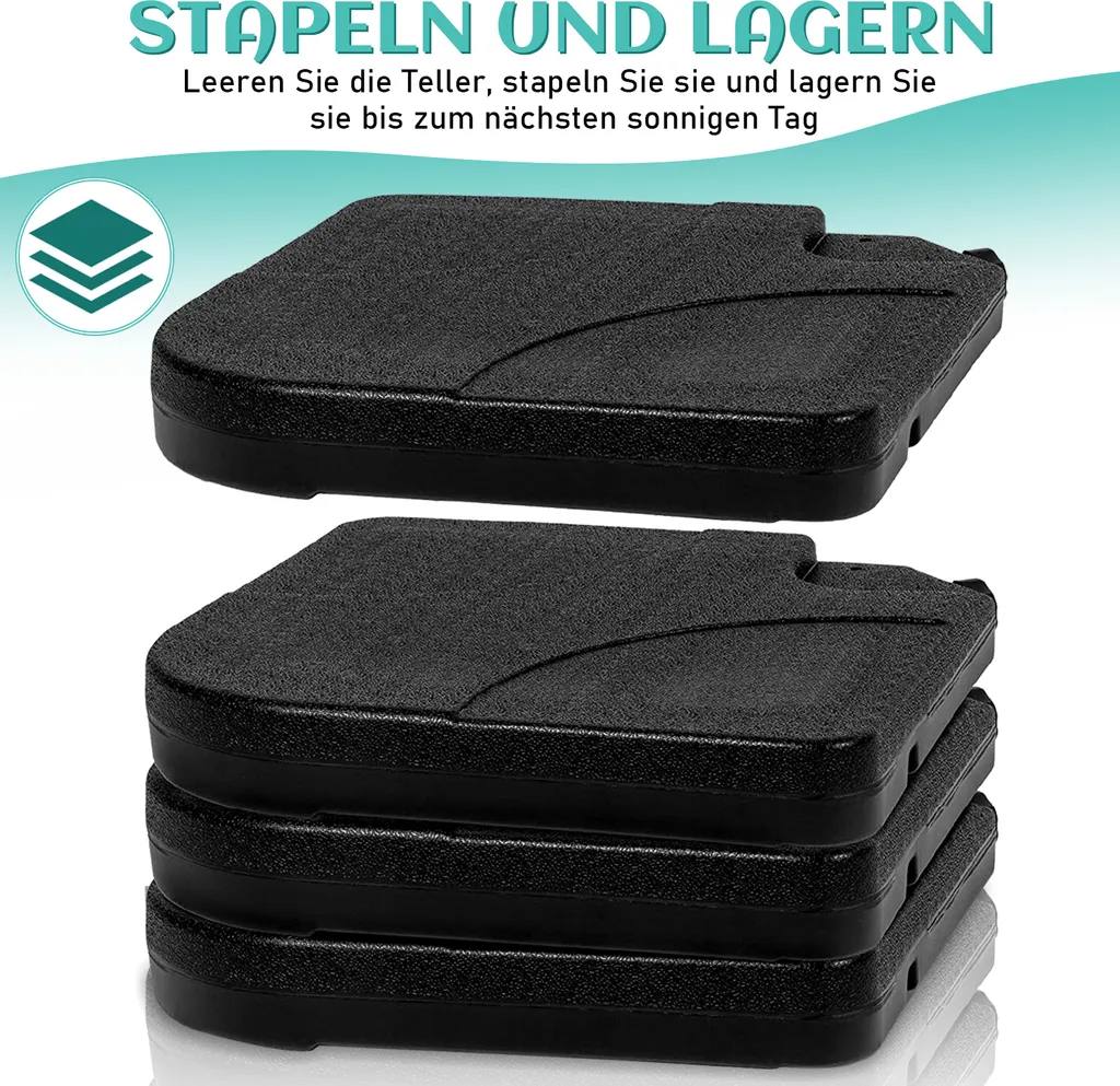Zavorra Ombrellone Decentrato 80kg | Set 4 Piastre Jopassy in HDPE - 3